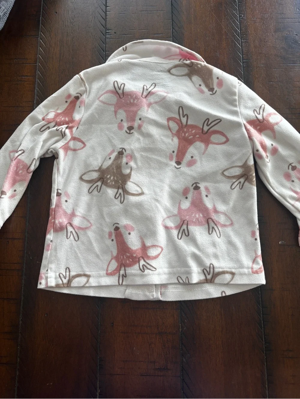 Carter's Cream Fleece Pajama Set with Pink & Brown Deer Print